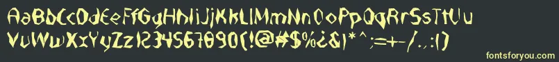 NabateaDefharo-fontti – keltaiset fontit mustalla taustalla