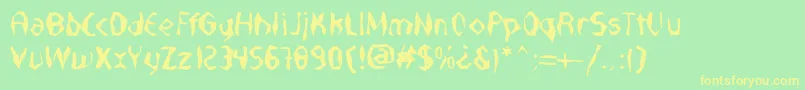 NabateaDefharo Font – Yellow Fonts on Green Background