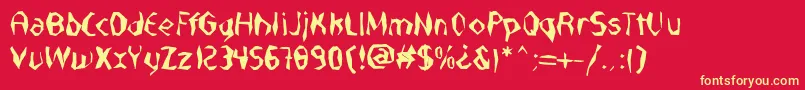 NabateaDefharo-fontti – keltaiset fontit punaisella taustalla