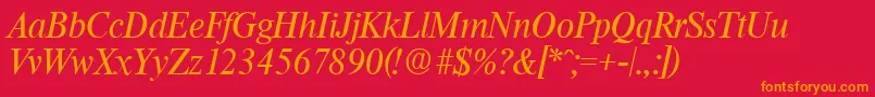 ThamesRegularita Font – Orange Fonts on Red Background