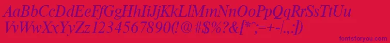 ThamesRegularita Font – Purple Fonts on Red Background