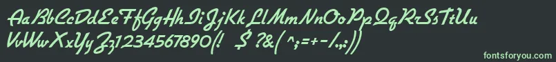 フォントFlottflott – 黒い背景に緑の文字