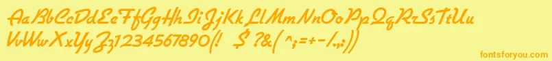 Flottflott Font – Orange Fonts on Yellow Background