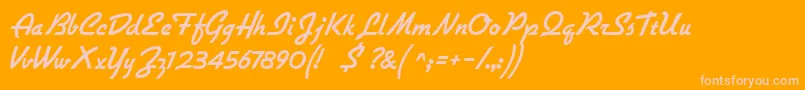 Flottflott Font – Pink Fonts on Orange Background