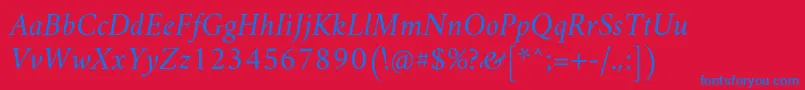 AmiriSlanted Font – Blue Fonts on Red Background