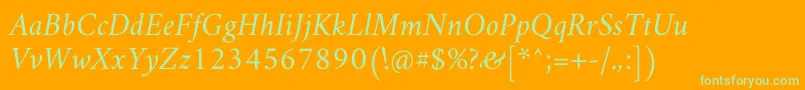 AmiriSlanted Font – Green Fonts on Orange Background