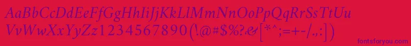 AmiriSlanted Font – Purple Fonts on Red Background