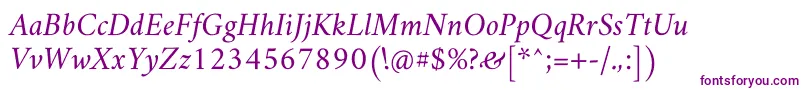 AmiriSlanted Font – Purple Fonts on White Background