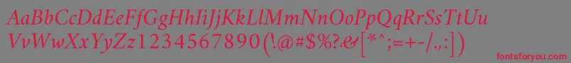 AmiriSlanted Font – Red Fonts on Gray Background