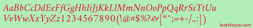 AmiriSlanted Font – Red Fonts on Green Background