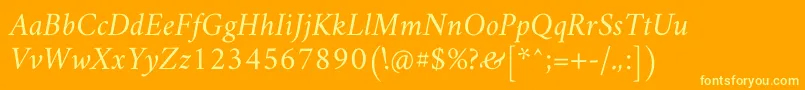 AmiriSlanted Font – Yellow Fonts on Orange Background