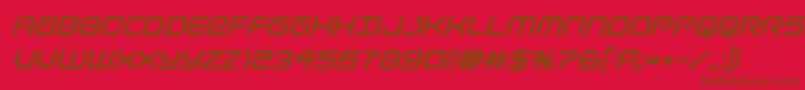 Lightbrigadextraboldital-fontti – ruskeat fontit punaisella taustalla