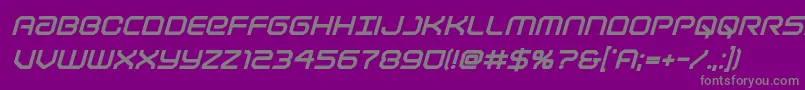 Weitere Informationen zur Lightbrigadextraboldital-Schriftart Lightbrigadextraboldital-Schriftart – Graue Schriften auf violettem Hintergrund