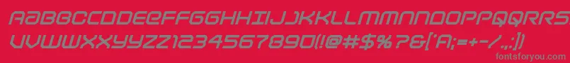 Lightbrigadextraboldital Font – Gray Fonts on Red Background