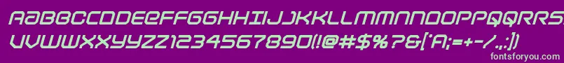 Lightbrigadextraboldital Font – Green Fonts on Purple Background