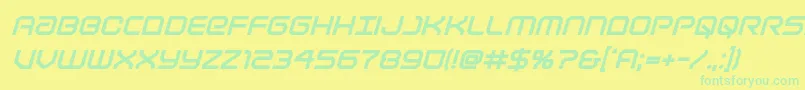 Lightbrigadextraboldital Font – Green Fonts on Yellow Background