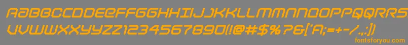 フォントLightbrigadextraboldital – オレンジの文字は灰色の背景にあります。