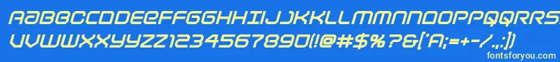 Lightbrigadextraboldital Font – Yellow Fonts on Blue Background