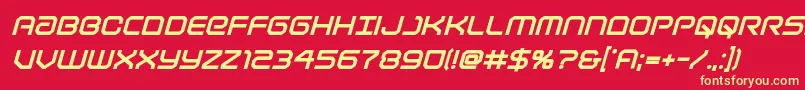 Lightbrigadextraboldital Font – Yellow Fonts on Red Background