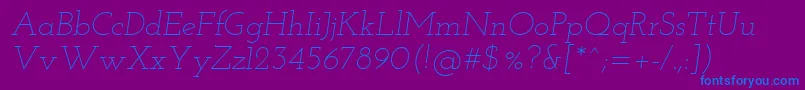 JosefinSlabLightItalic Font – Blue Fonts on Purple Background