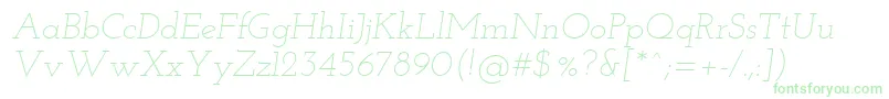 Fonte JosefinSlabLightItalic – fontes verdes em um fundo branco