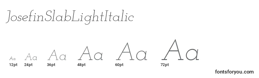 JosefinSlabLightItalic Font Sizes