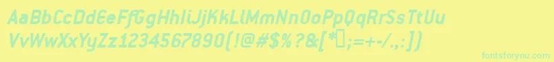 PfpremierBoldItalic Font – Green Fonts on Yellow Background