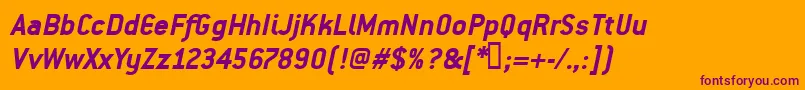 PfpremierBoldItalic Font – Purple Fonts on Orange Background