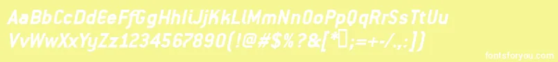 PfpremierBoldItalic Font – White Fonts on Yellow Background