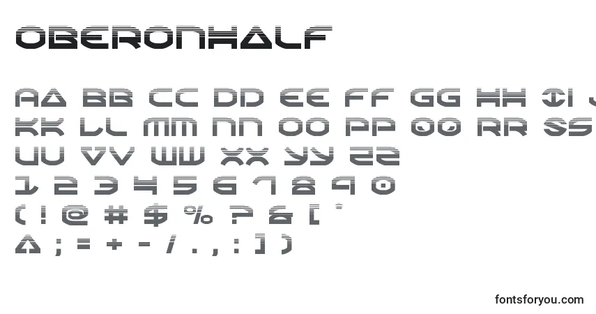 Oberonhalf-fontti – aakkoset, numerot, erikoismerkit