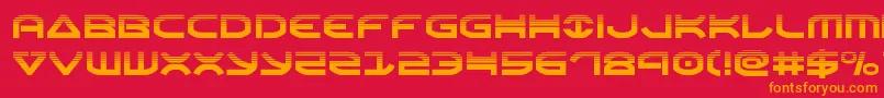 Oberonhalf Font – Orange Fonts on Red Background