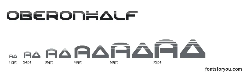 Размеры шрифта Oberonhalf