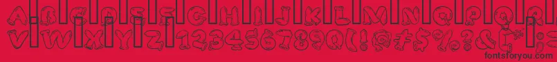 SafeFontGd Font – Black Fonts on Red Background