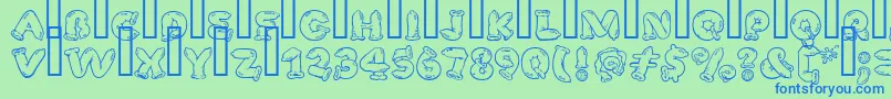 SafeFontGd Font – Blue Fonts on Green Background