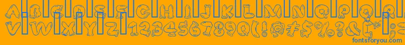 SafeFontGd Font – Blue Fonts on Orange Background