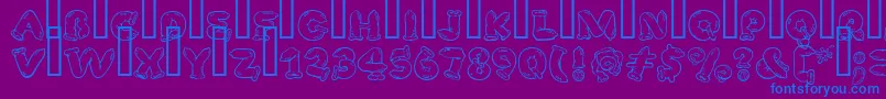 SafeFontGd-Schriftart – Blaue Schriften auf violettem Hintergrund