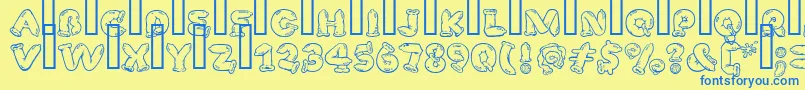 SafeFontGd Font – Blue Fonts on Yellow Background