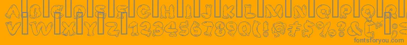 SafeFontGd-Schriftart – Graue Schriften auf orangefarbenem Hintergrund