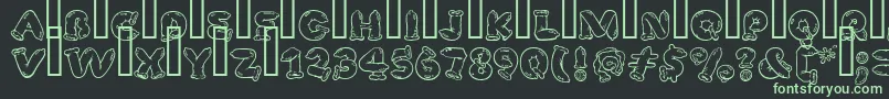 SafeFontGd Font – Green Fonts on Black Background