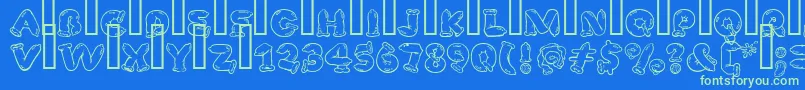 SafeFontGd Font – Green Fonts on Blue Background