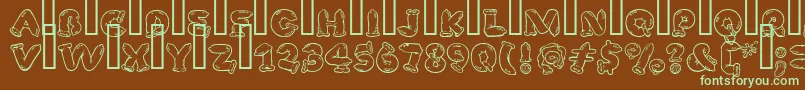 SafeFontGd Font – Green Fonts on Brown Background