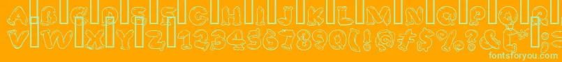 SafeFontGd Font – Green Fonts on Orange Background