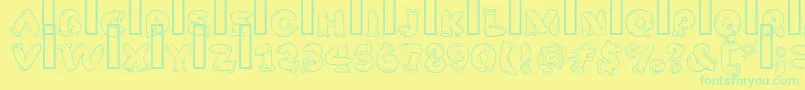 SafeFontGd Font – Green Fonts on Yellow Background