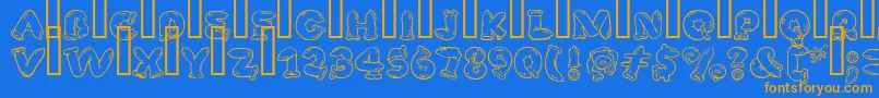 SafeFontGd Font – Orange Fonts on Blue Background