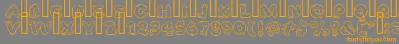 SafeFontGd Font – Orange Fonts on Gray Background