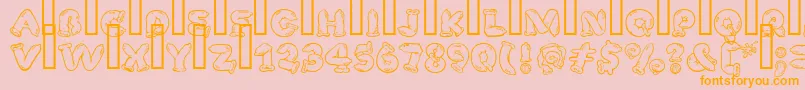 SafeFontGd-Schriftart – Orangefarbene Schriften auf rosa Hintergrund