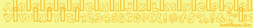 SafeFontGd Font – Orange Fonts on Yellow Background