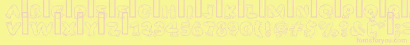 SafeFontGd Font – Pink Fonts on Yellow Background