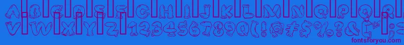 SafeFontGd Font – Purple Fonts on Blue Background