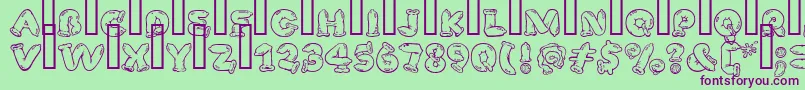 SafeFontGd Font – Purple Fonts on Green Background